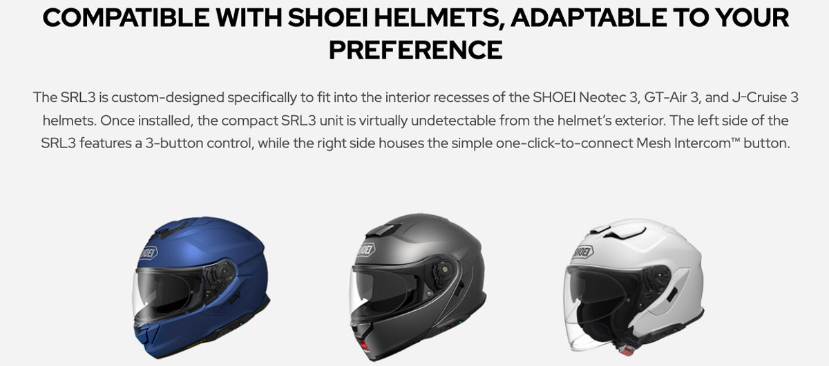 Sena SRL3 MESH for Shoei GT-AIR 3 and Neotec 3