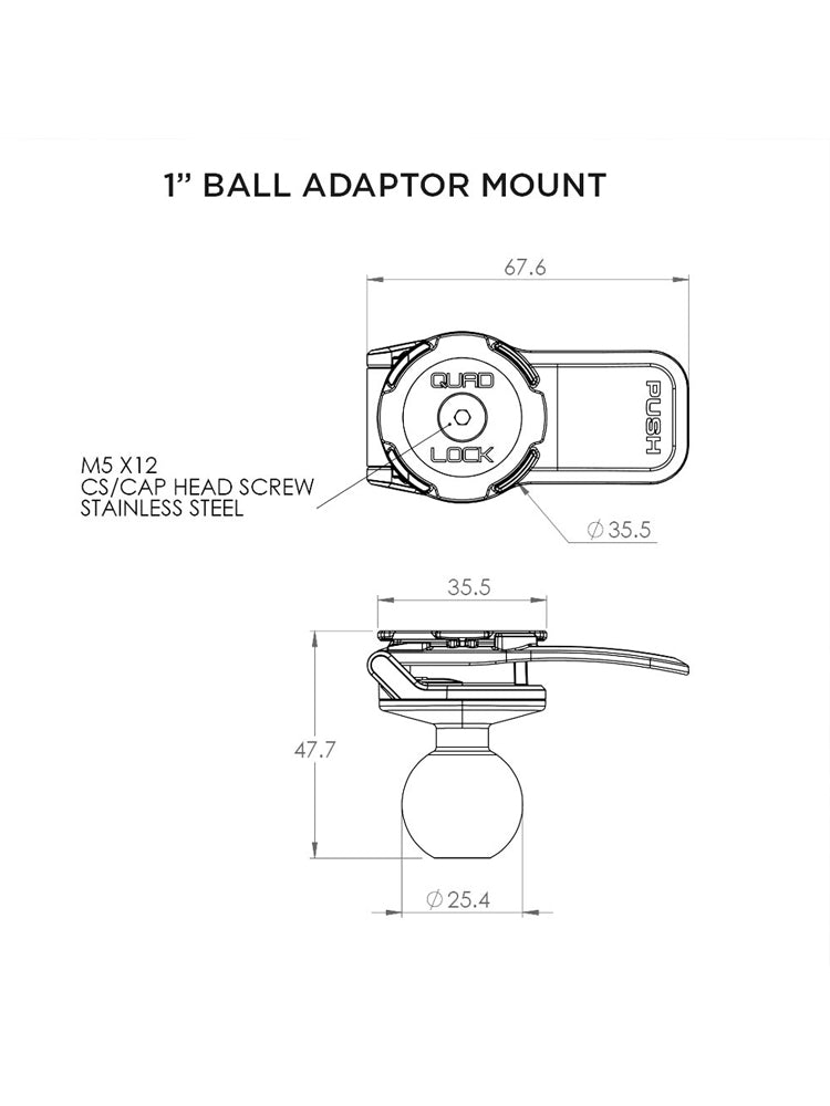 Quad Lock Ball Adaptor Mount