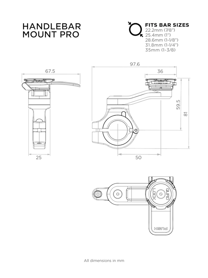 Quad Lock Motorcycle Handlebar Mount Pro