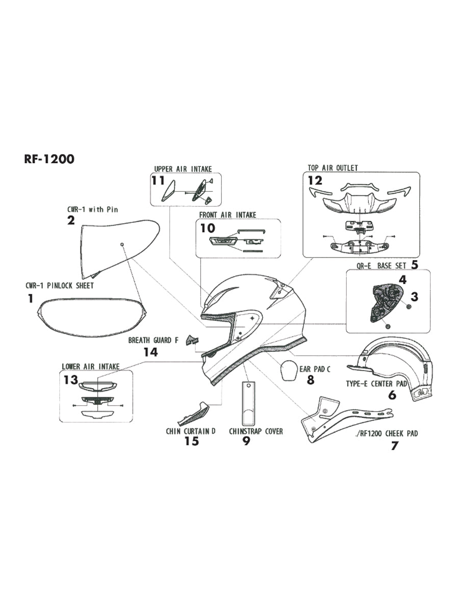 shoei rf 1400 center pad Shoei RF-1200/RF-1400 Center Pad – Union Garage
