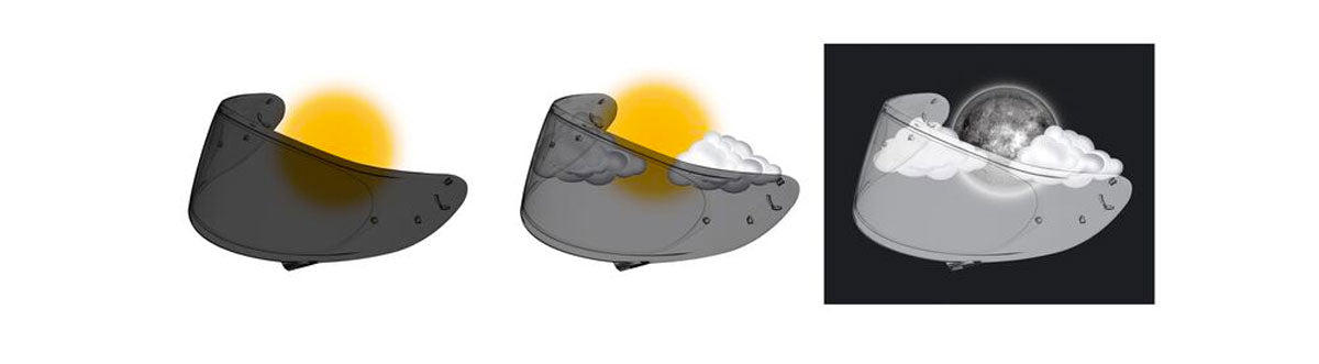 Shoei RF-1400/X-15 Transitions CWR-F2 Shield