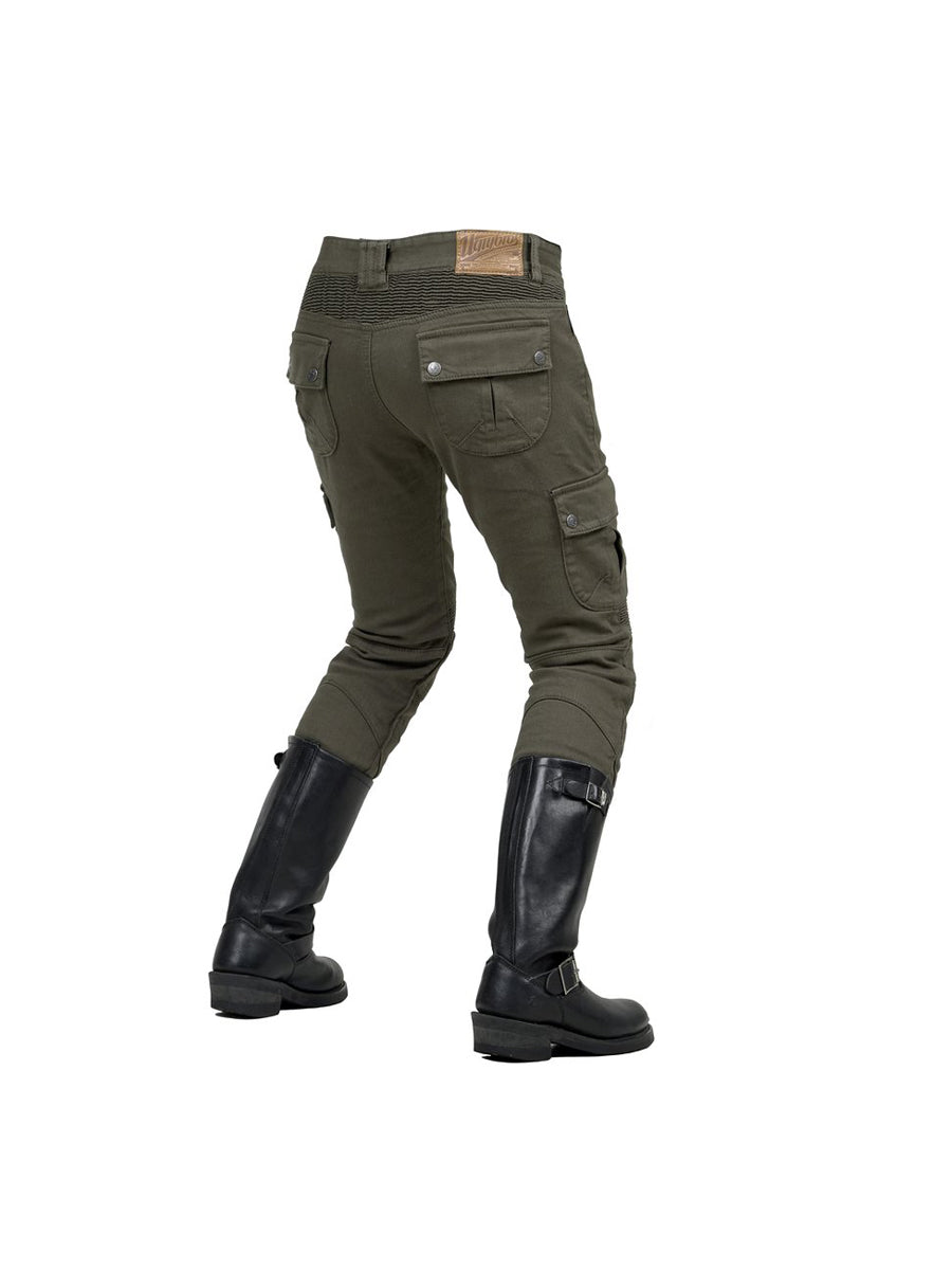 Motogirl Womans Kevlar Lined Armored Ribbed Knee Cropped Pants