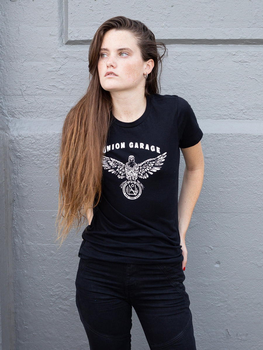 Union Garage Pigeon Womens T-Shirt Black / Medium