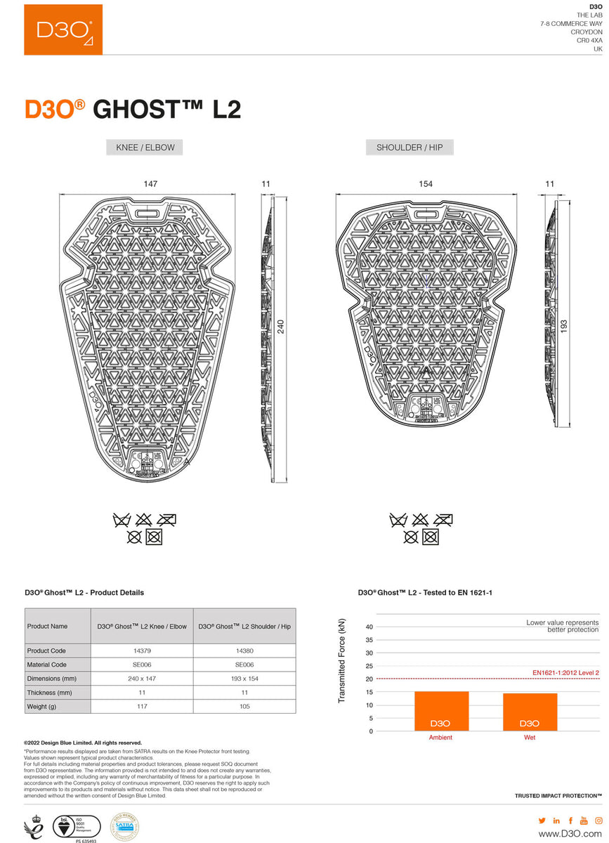 D3O Ghost L2 Shoulder/Hip Armor - CE Level 2