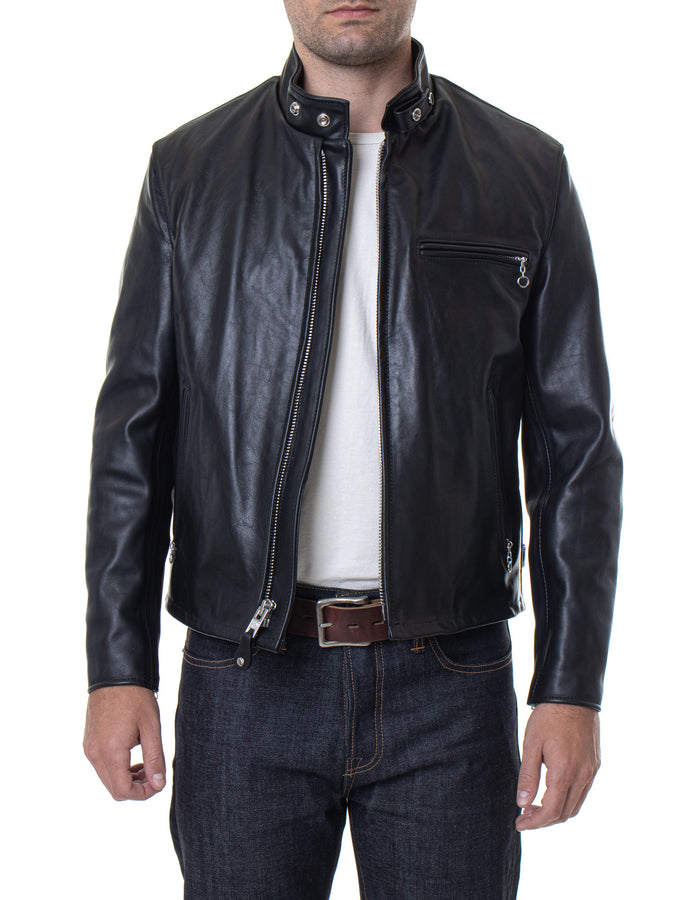 Schott 141 Classic Racer Leather Motorcycle Jacket