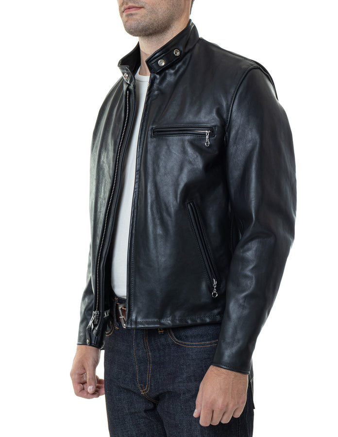 Schott 141 Classic Racer Leather Motorcycle Jacket