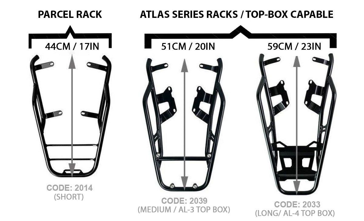 UNIT Garage ATLAS Rear Rack  + Passenger Grip - BMW R9T (Long/23-inch)