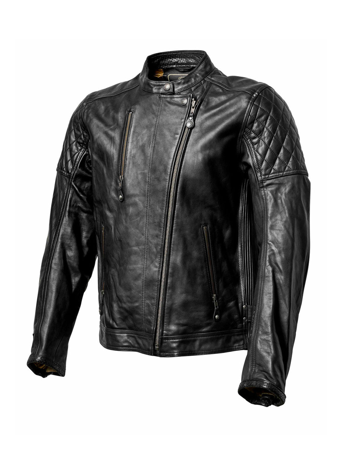 roland sands clash tobacco PREMIUM LEATHER JACKET BY DESIGN Meets or exceeds CE safety standards. RSD Clash Jacket - CE