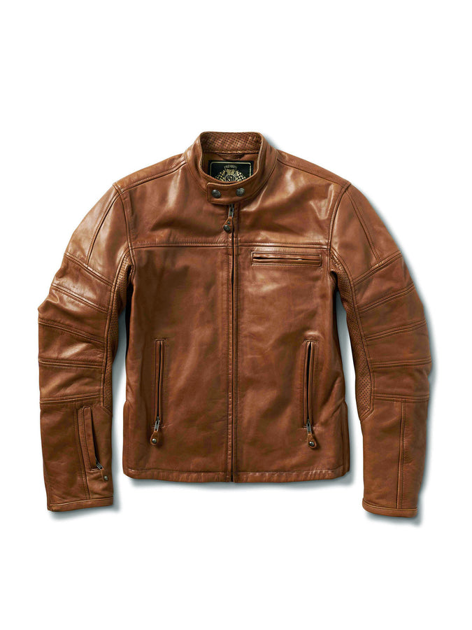roland sands ronin tobacco Perforated Leather Jacket The natural properties of RSD leathers Roland Sands Ronin CE Leather