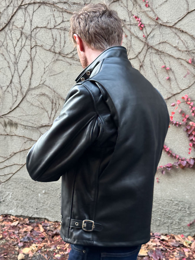 Schott 141 Classic Racer Leather Motorcycle Jacket