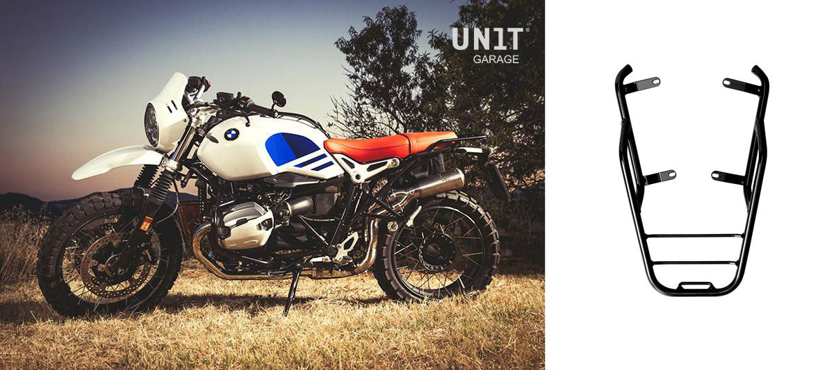 UNIT Garage Rear Parcel Rack + Passenger Grip - BMW 9T (Short/17-inch)
