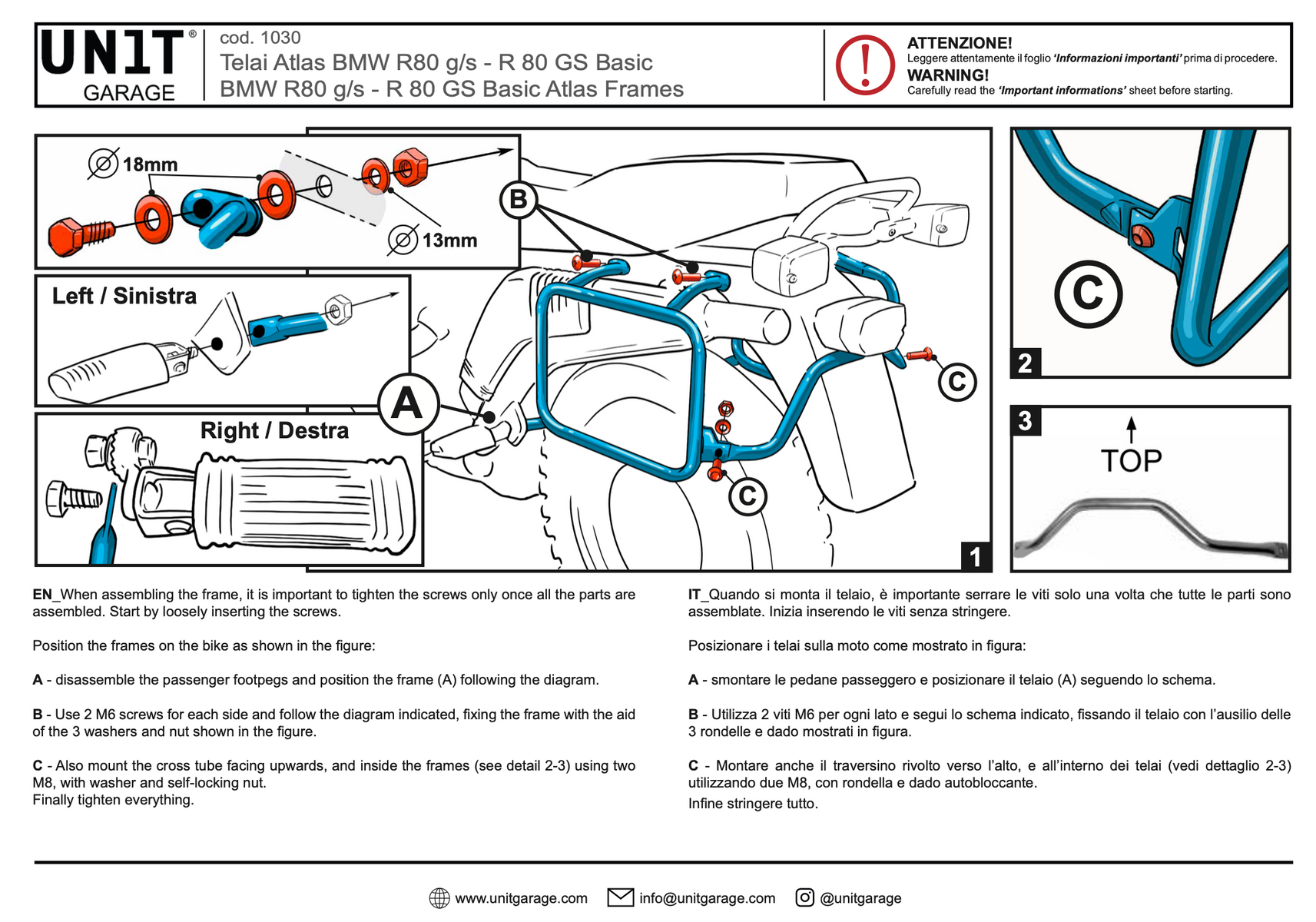 UNIT Garage Atlas Racks - BMW R80 G/S