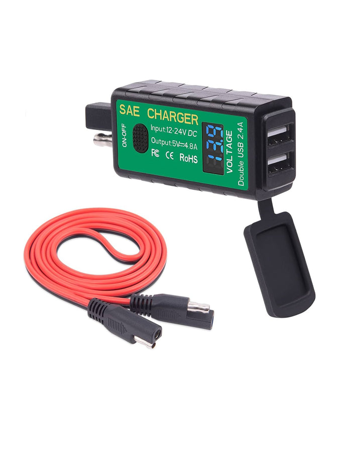 SAE Volt Meter and Dual Port USB Charger