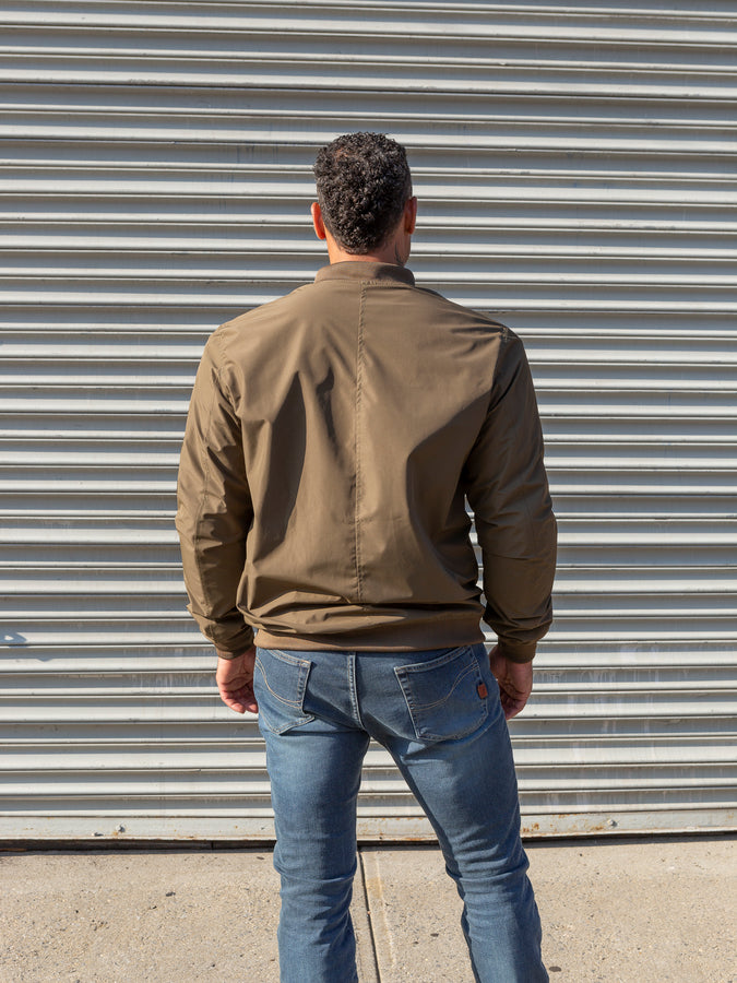 Kevlar Lined Olive Bomber Jacket with Elbow, Shoulder & Back