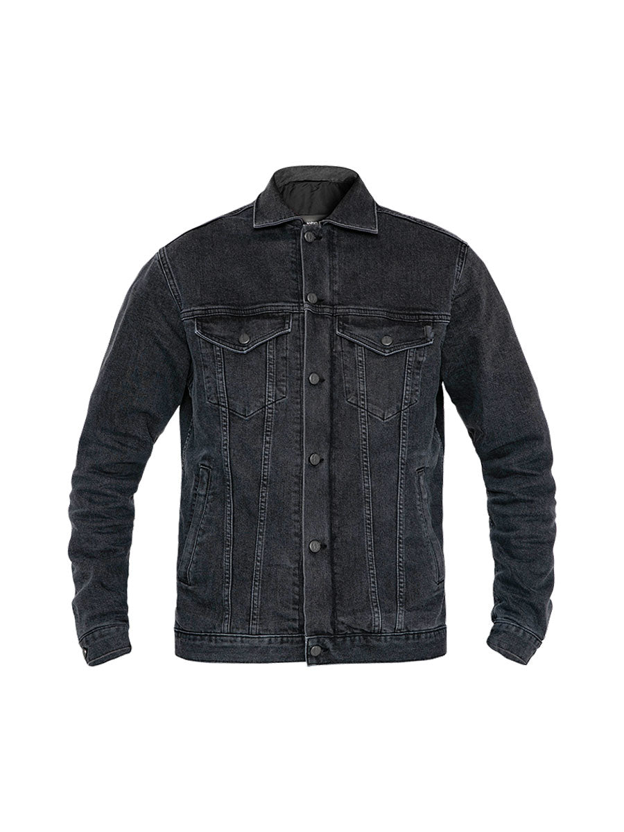 Maverick Jean Jacket - Snap-Front Denim-Style Leather Jacket