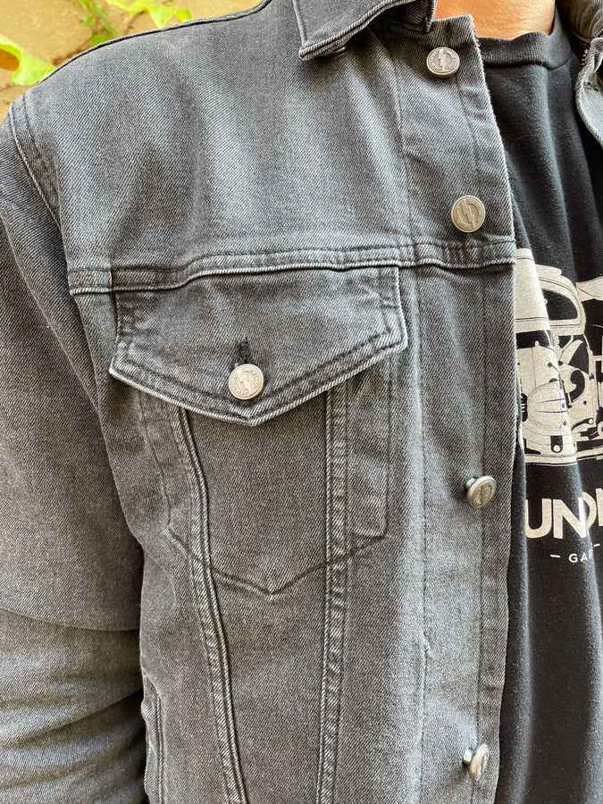 Heather Grey Hoodie Denim Jacket for men | Denim jacket with hoodie, Denim  jacket men, Jackets