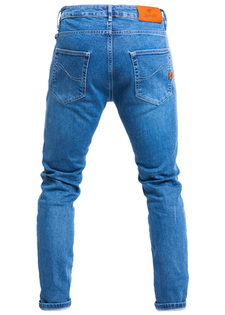 Denim Zipper In The Middle Jeans Blue Textile View From Above